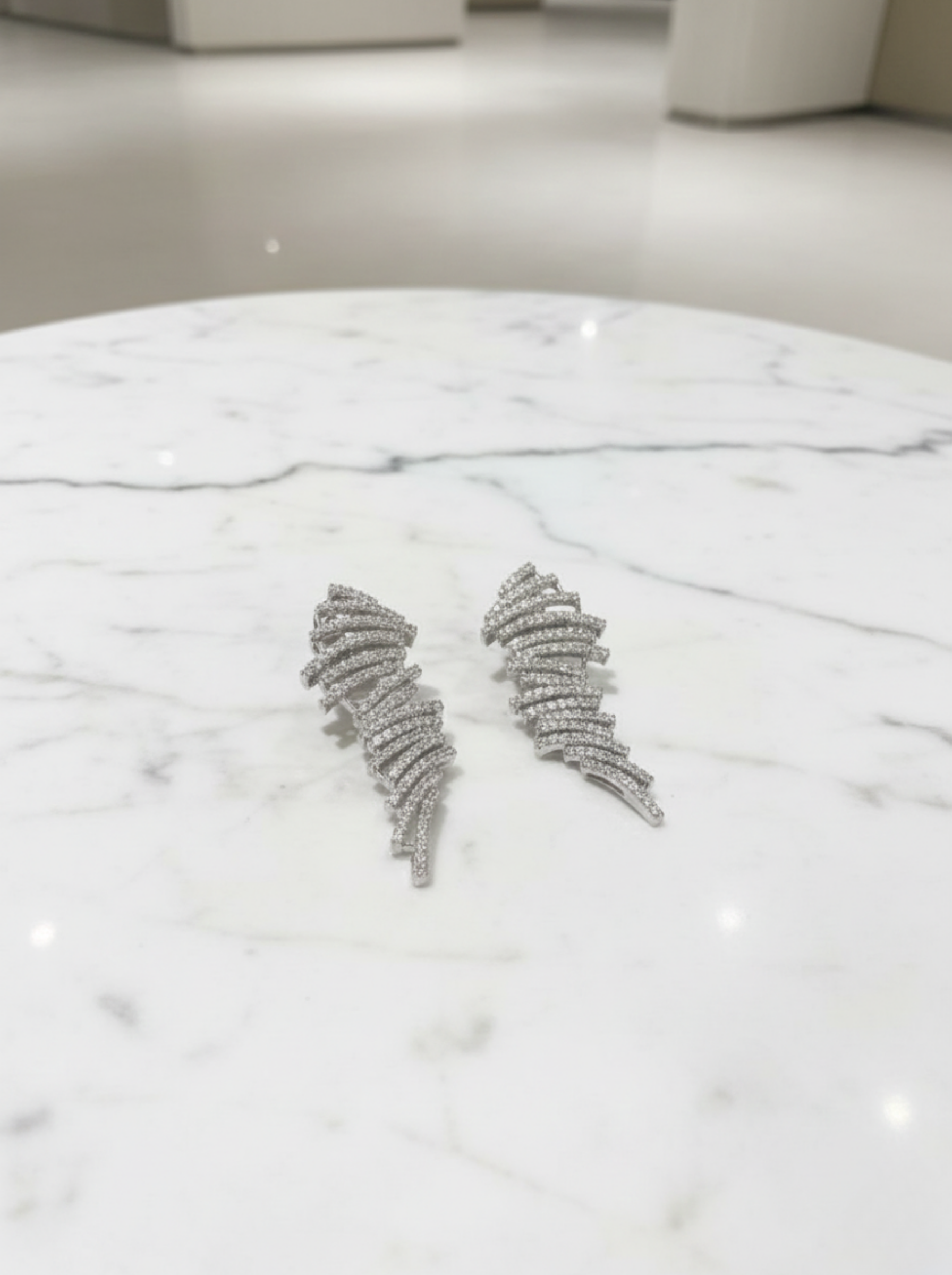 Handcrafted Celestial Swirl Diamond Stud Earrings