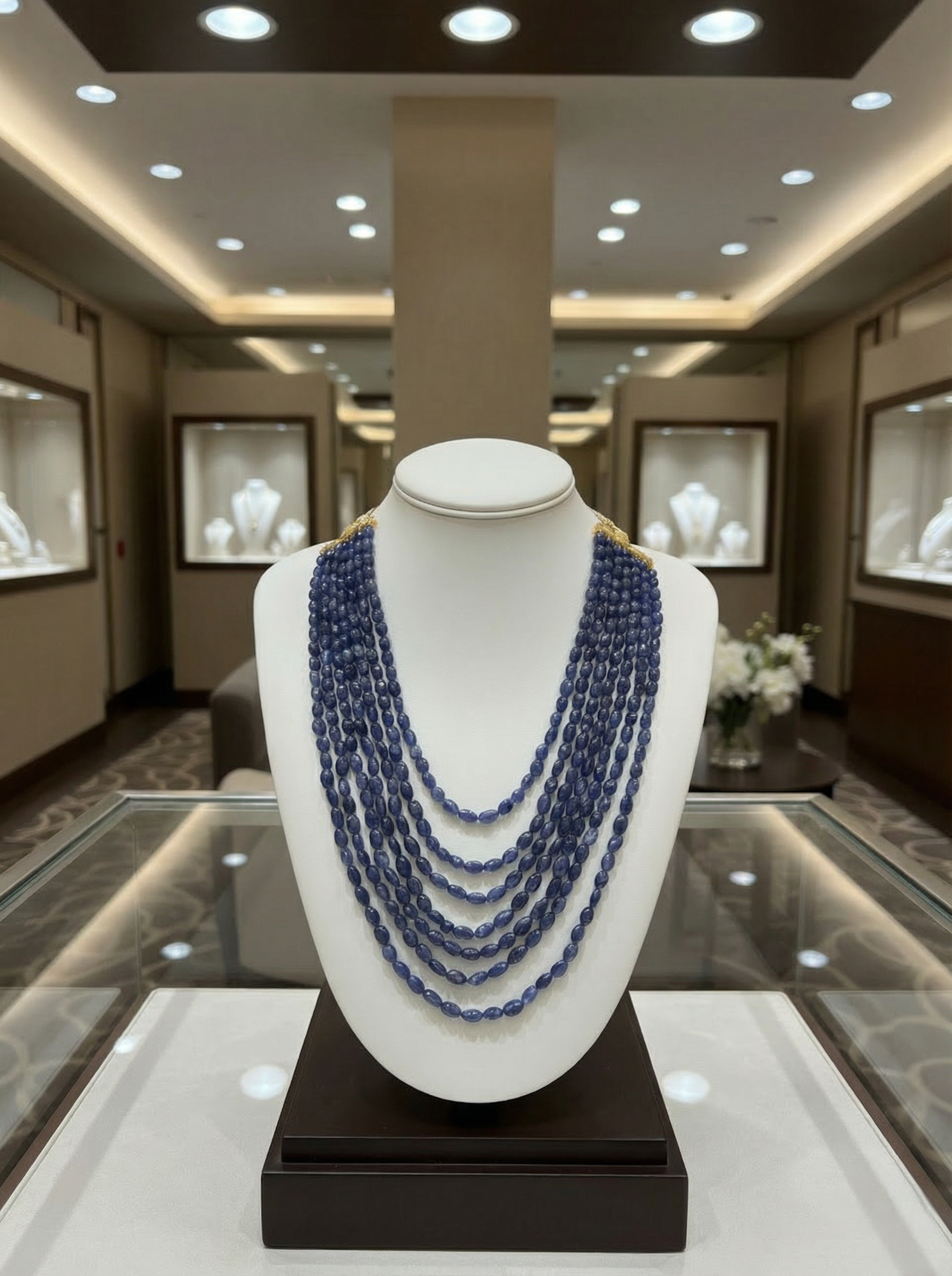 Midnight Blue Calcite Cascade Necklace