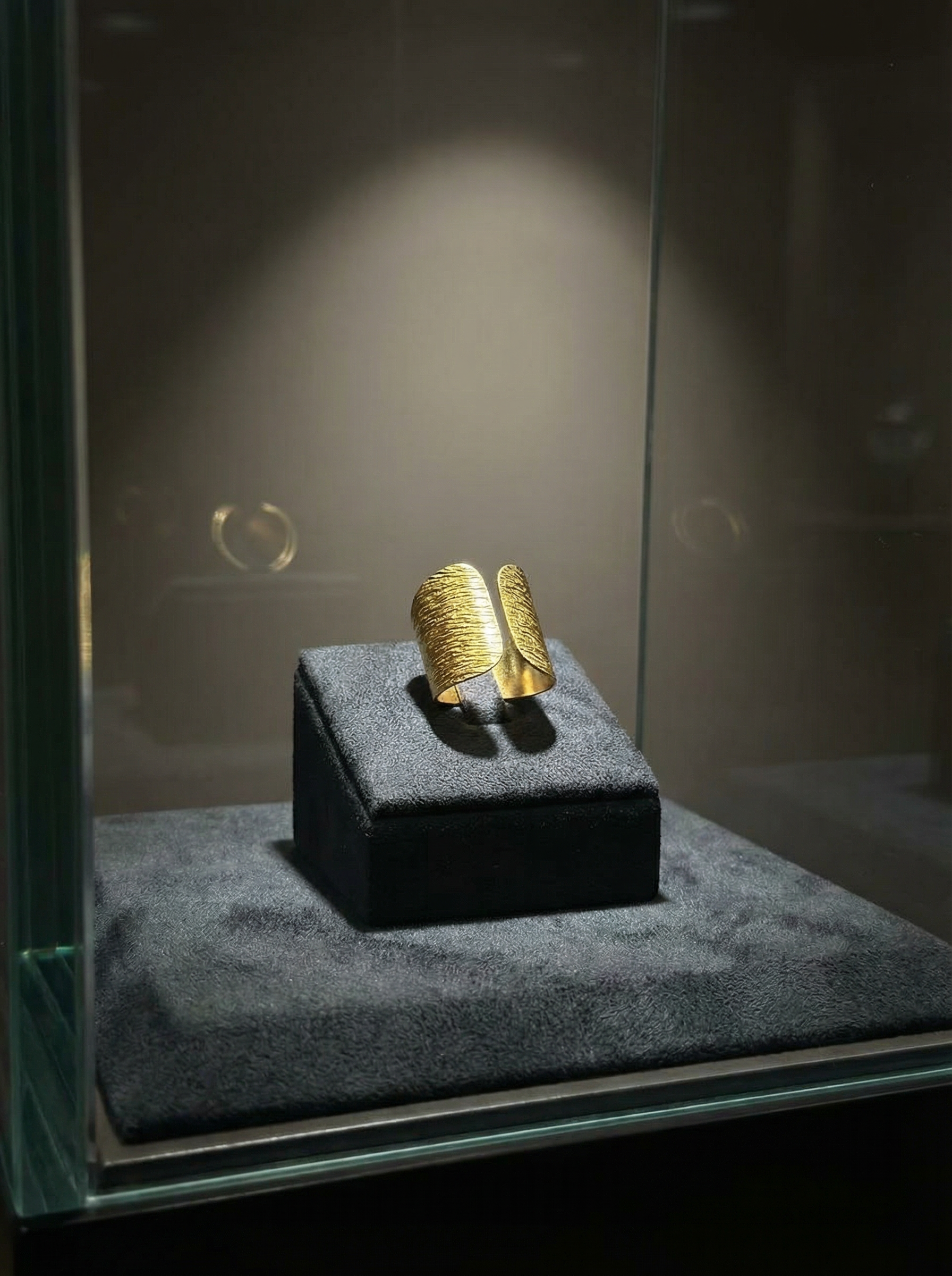 The "Aurelia" Handcrafted Textured Cuff Ring – Bold Organic Gold Statement Band