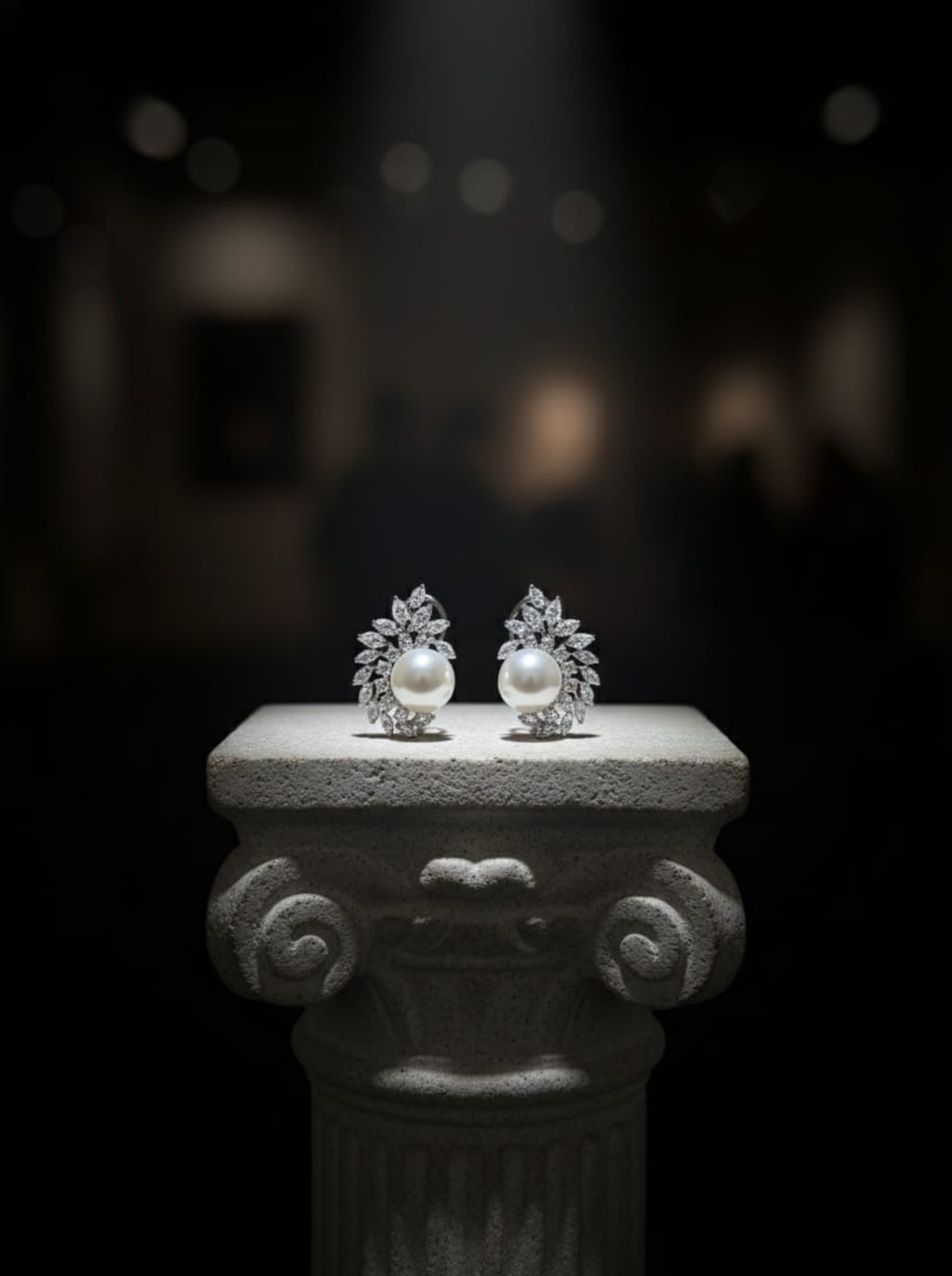 Handcrafted Celestial Swirl Diamond Stud Earrings