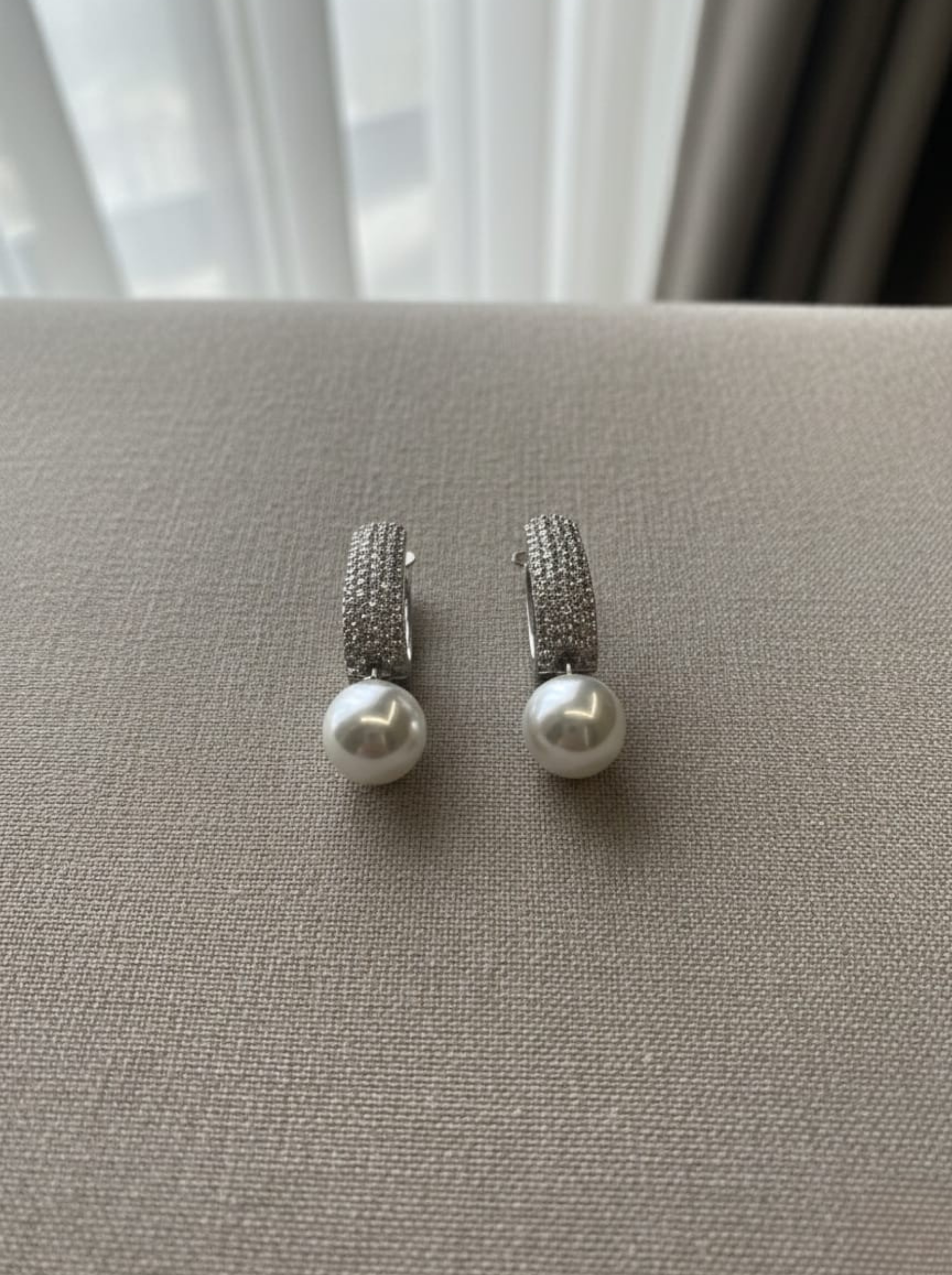 Artisan "Glow" Diamond Encrusted Hoops with Luminous Pearls