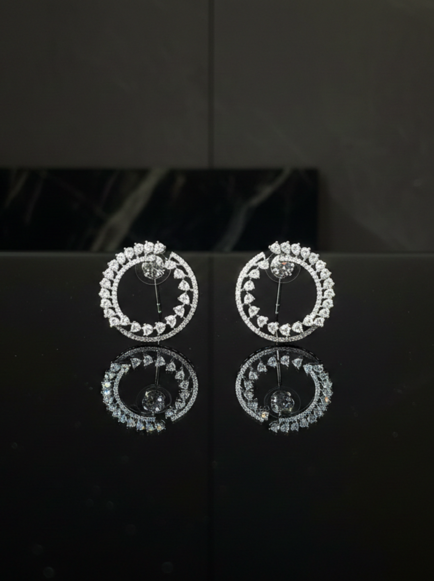 Handcrafted Diamond "Infinity Bloom" Open Circle Earrings