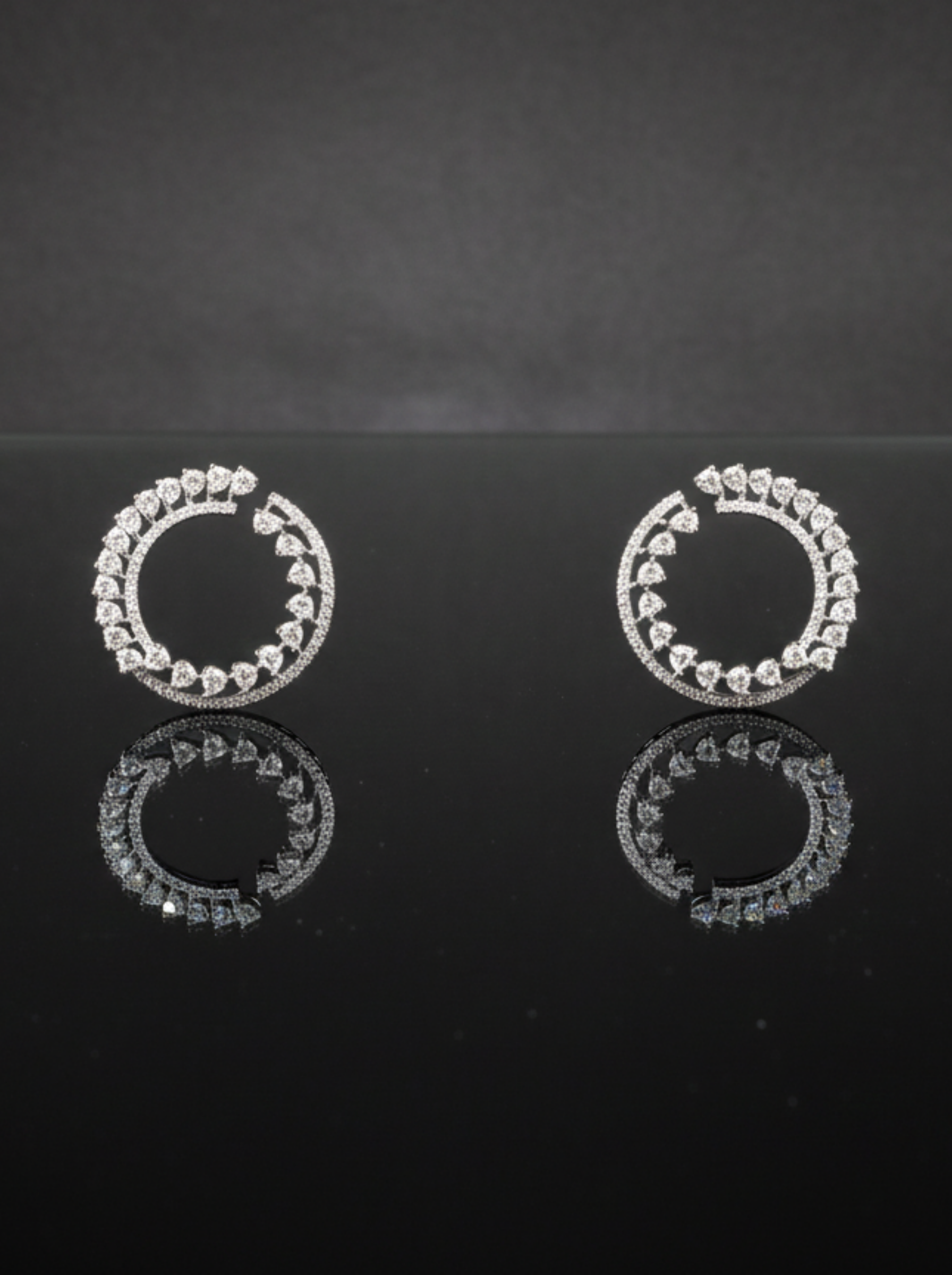 Handcrafted Diamond "Infinity Bloom" Open Circle Earrings