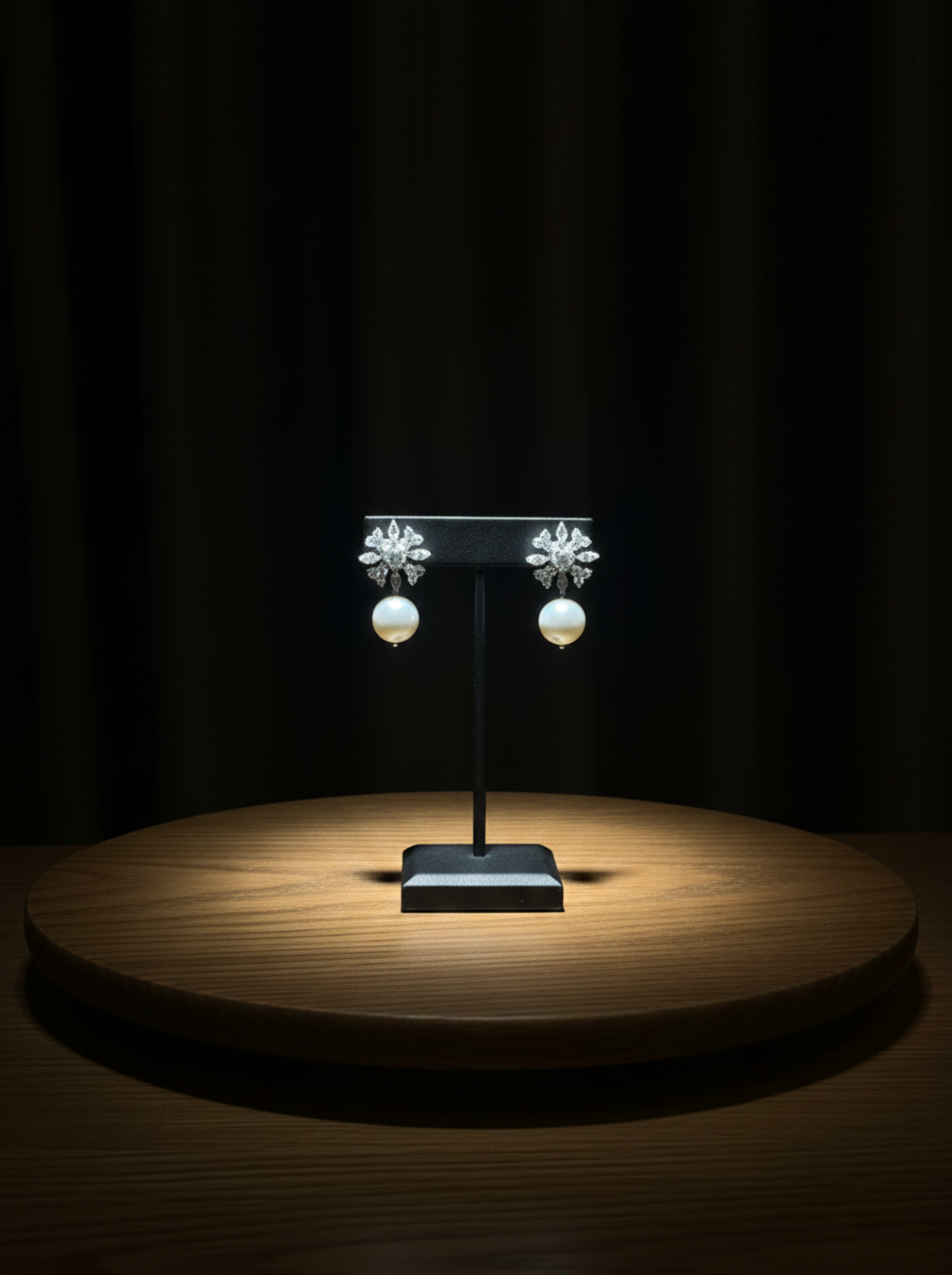 "Eternal Love" Artisan Pearl & Diamond Heart Drops