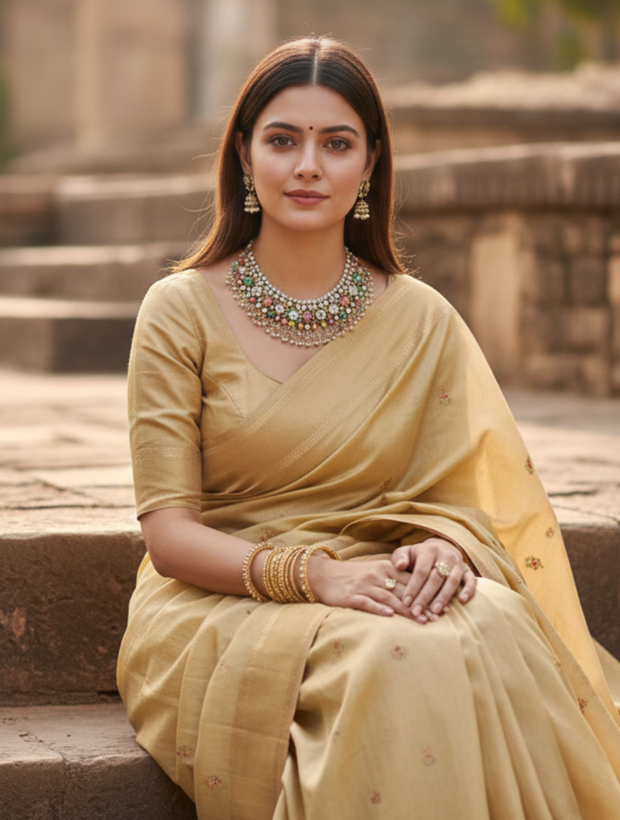 Handcrafted Multicolored Jadau Choker Set with Healing Stones and Seed Pearl Drops