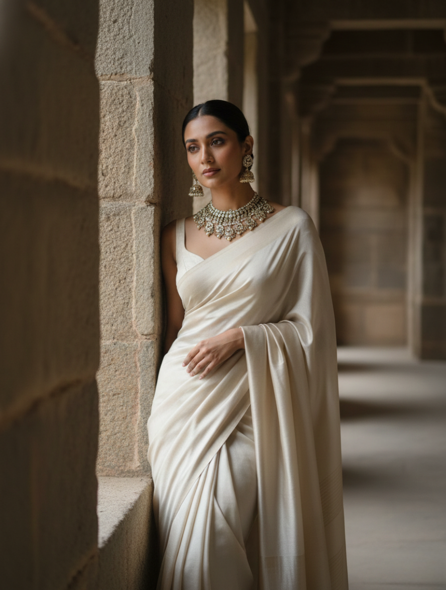 Handcrafted Antique Gold Polki Choker & Jhumka Set – Traditional Pearl Fringe Necklace for Bridal & Festive Wear