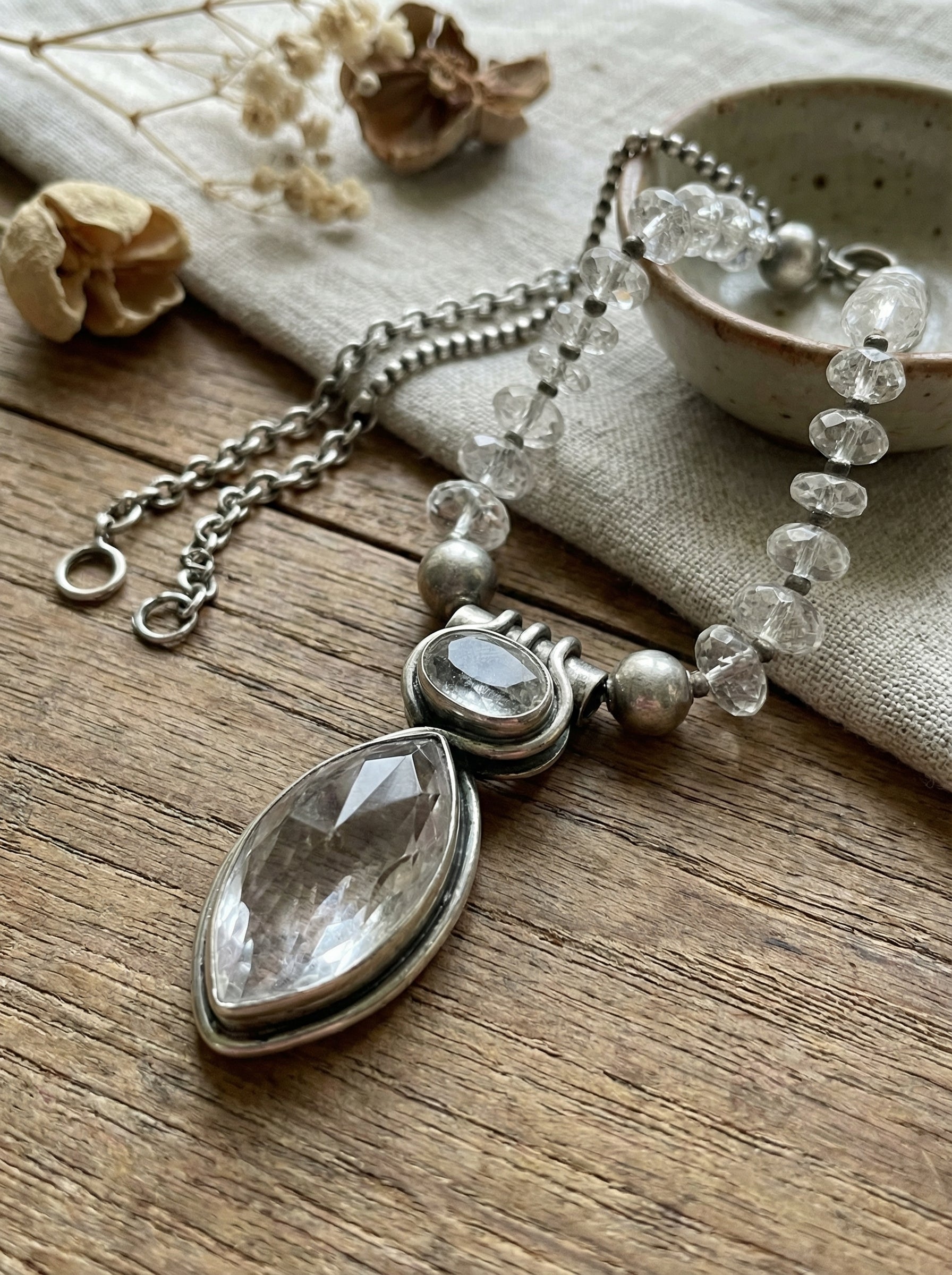 Luminous Selenite & Silver Clarity Necklace