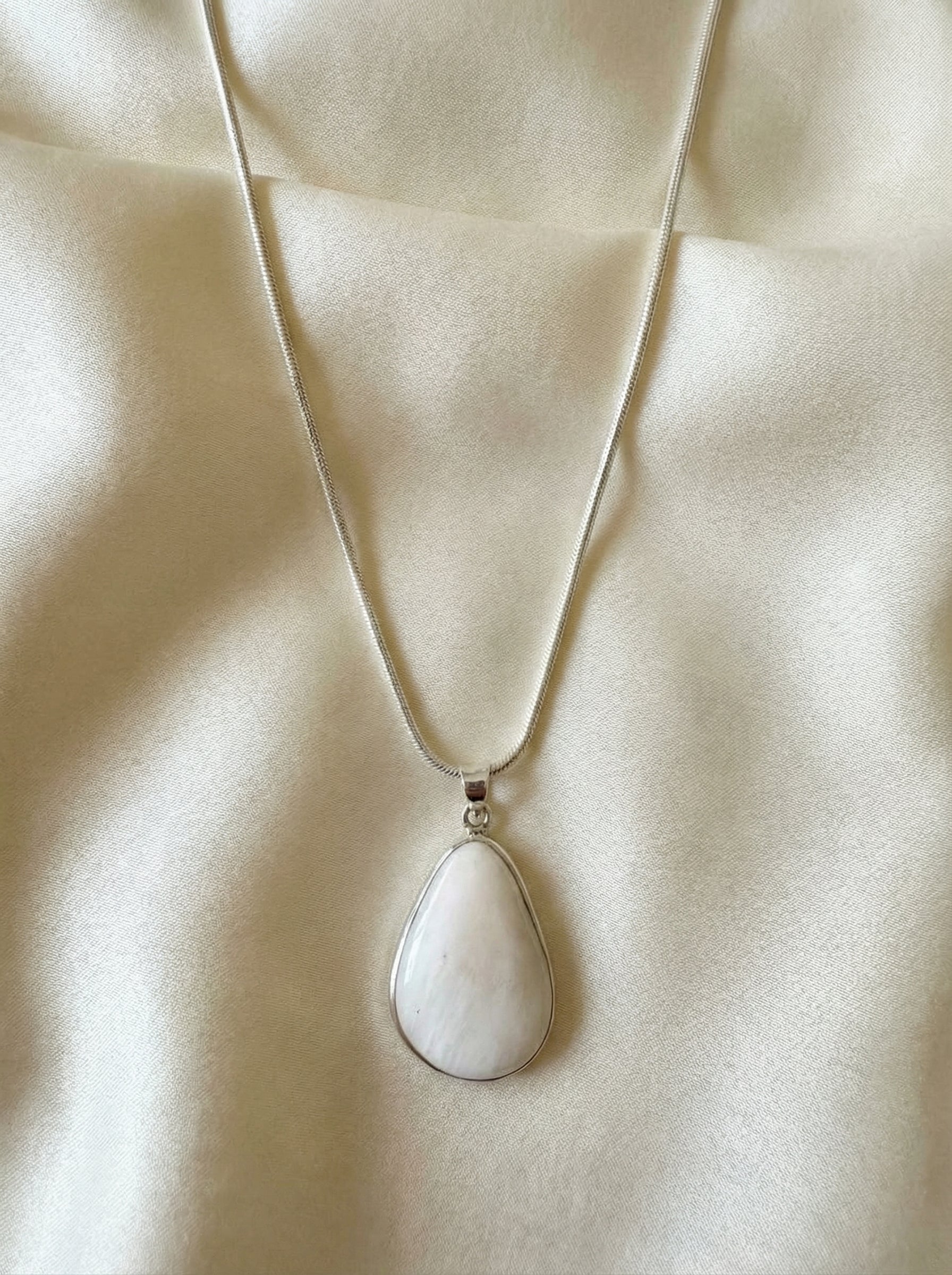 Iridescent Moonstone Teardrop Pendant
