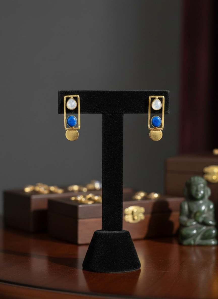 Celestial Moonstone & Lapis Drops