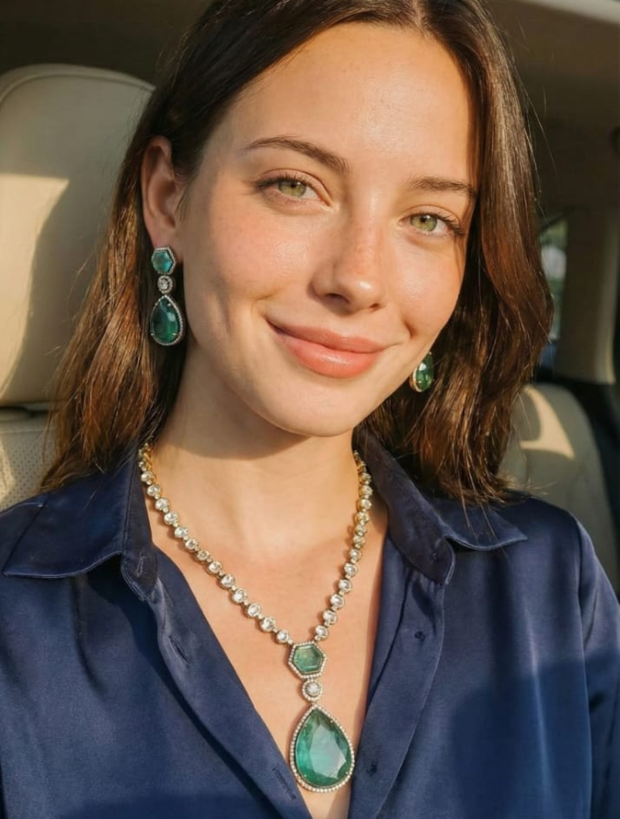 Emerald Horizon: Pure Green Aventurine Halo Set