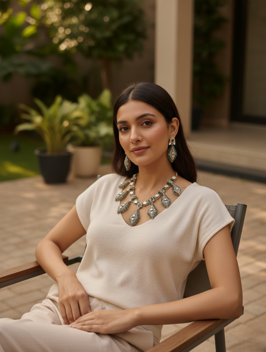 Imperial Verdure: Pure Real Emerald Halo Set