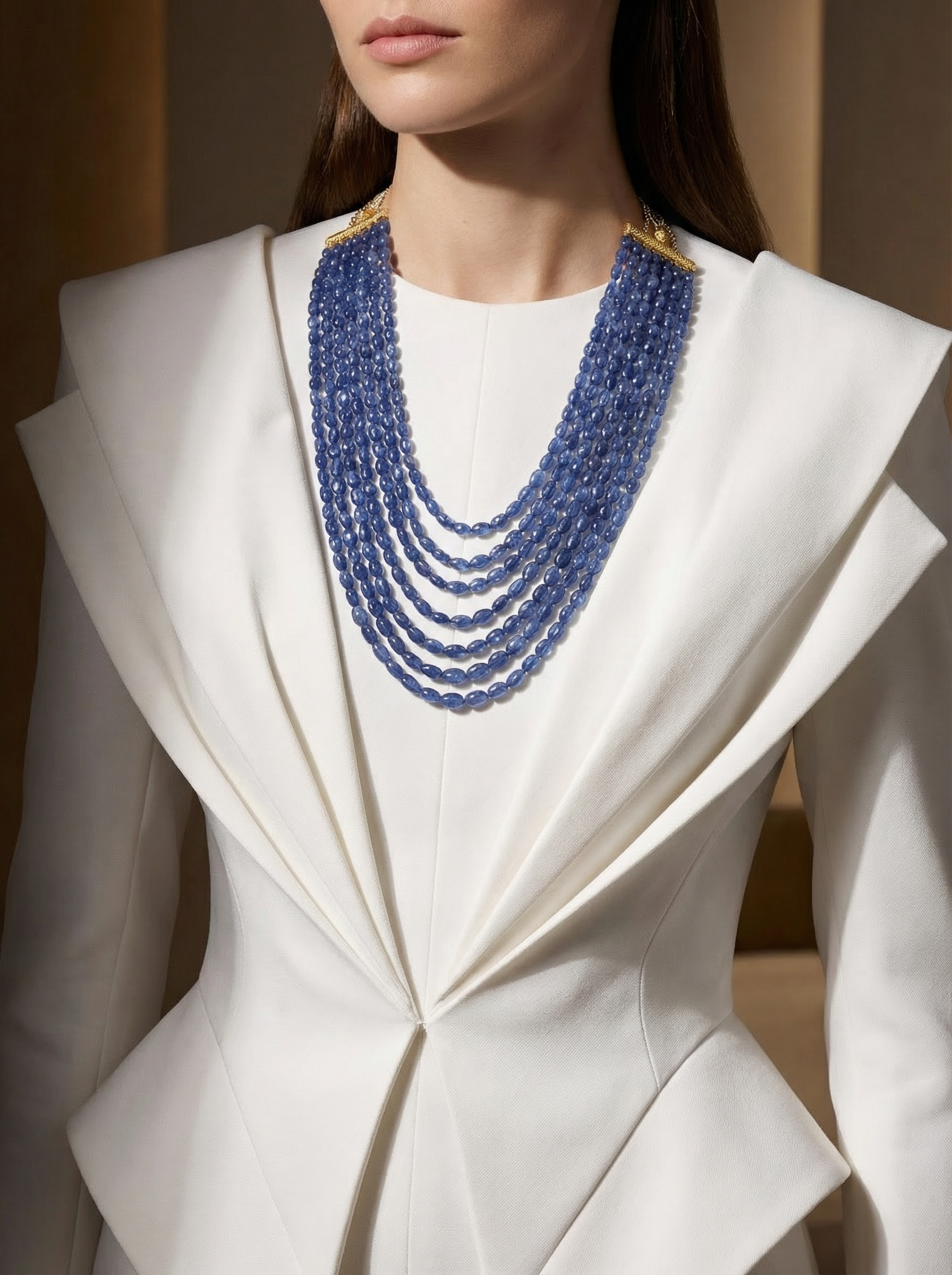 Midnight Blue Calcite Cascade Necklace