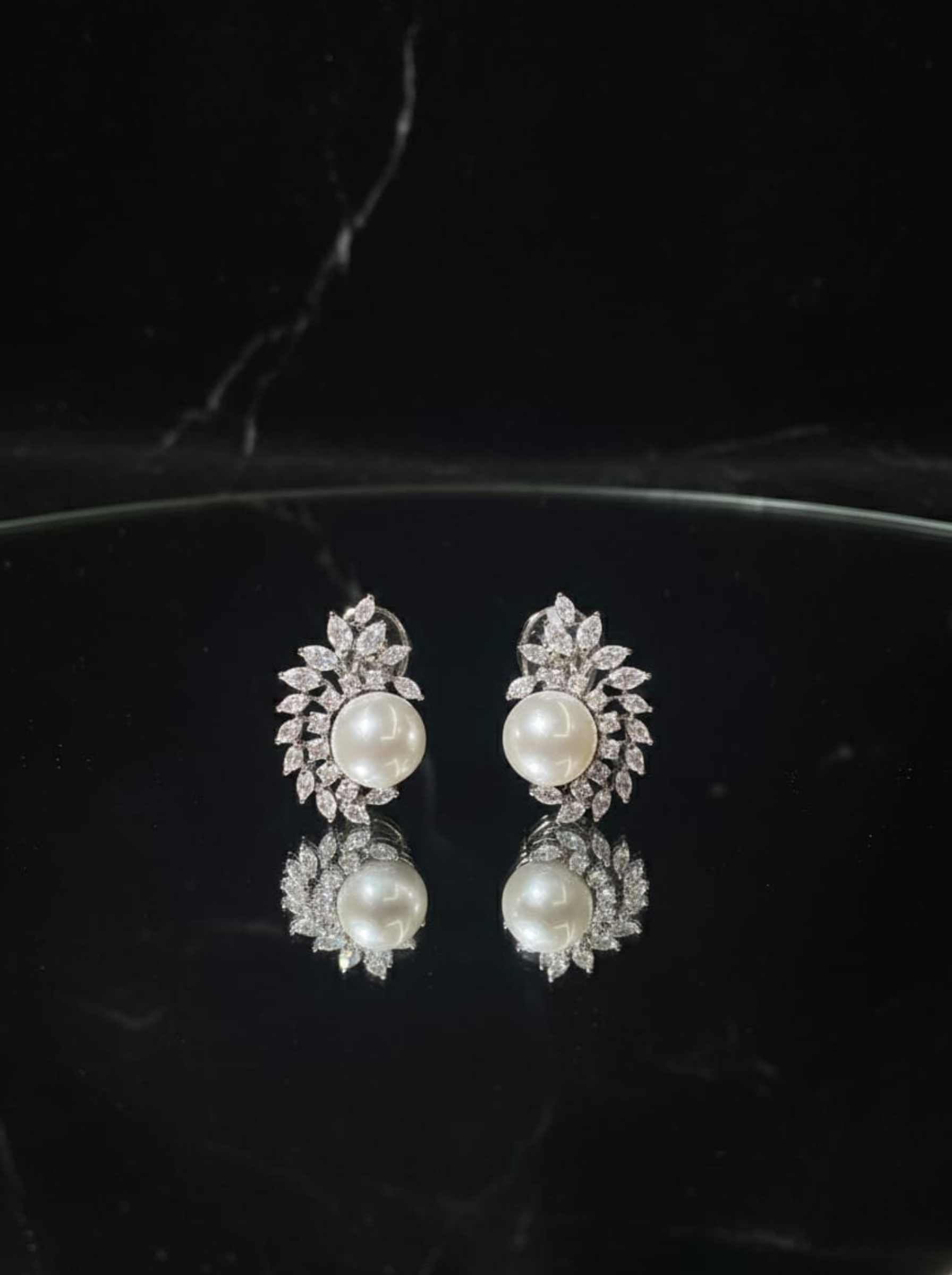 Handcrafted Celestial Swirl Diamond Stud Earrings