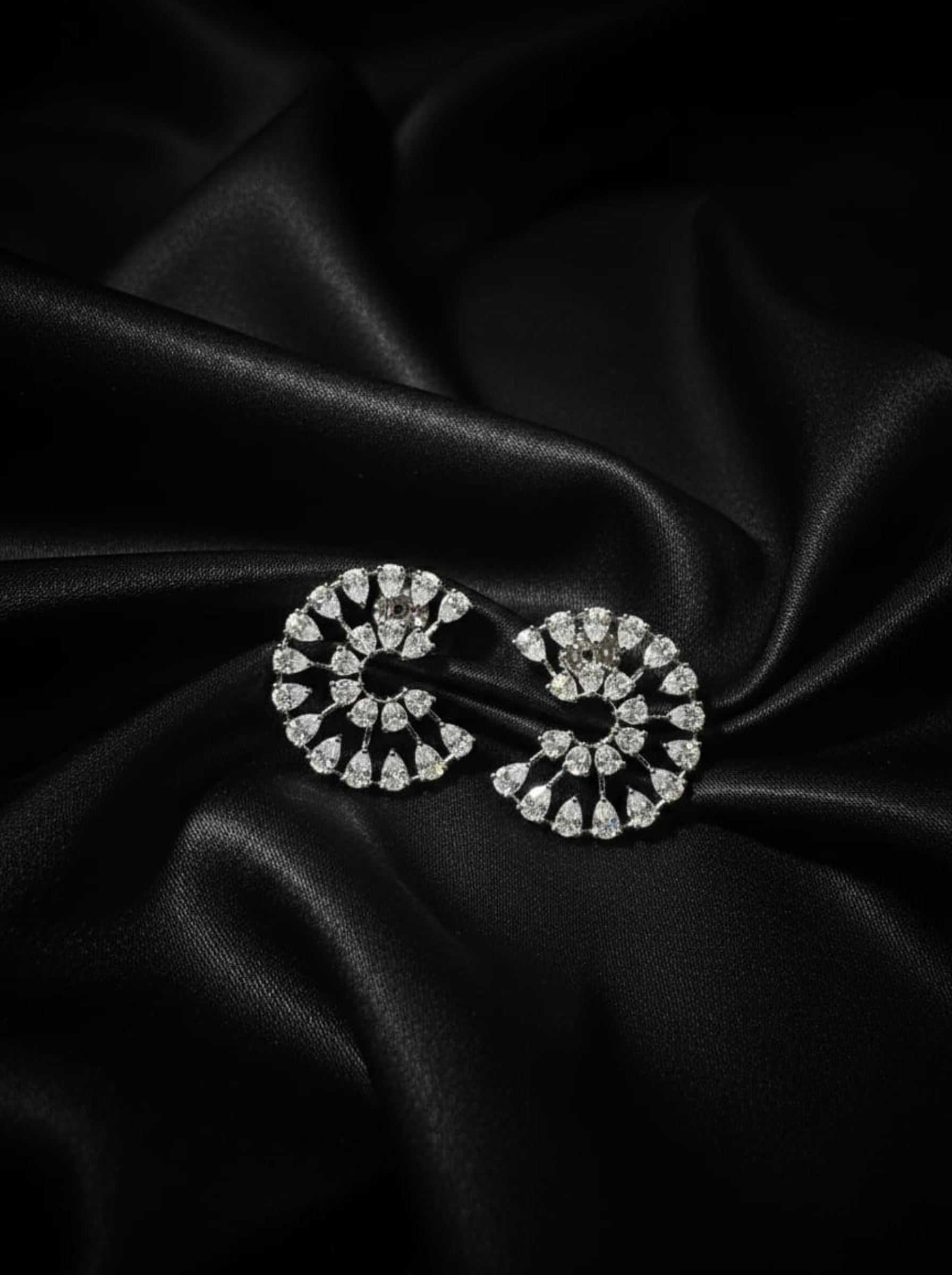 Handcrafted Diamond Spiral "Nautilus" Statement Studs