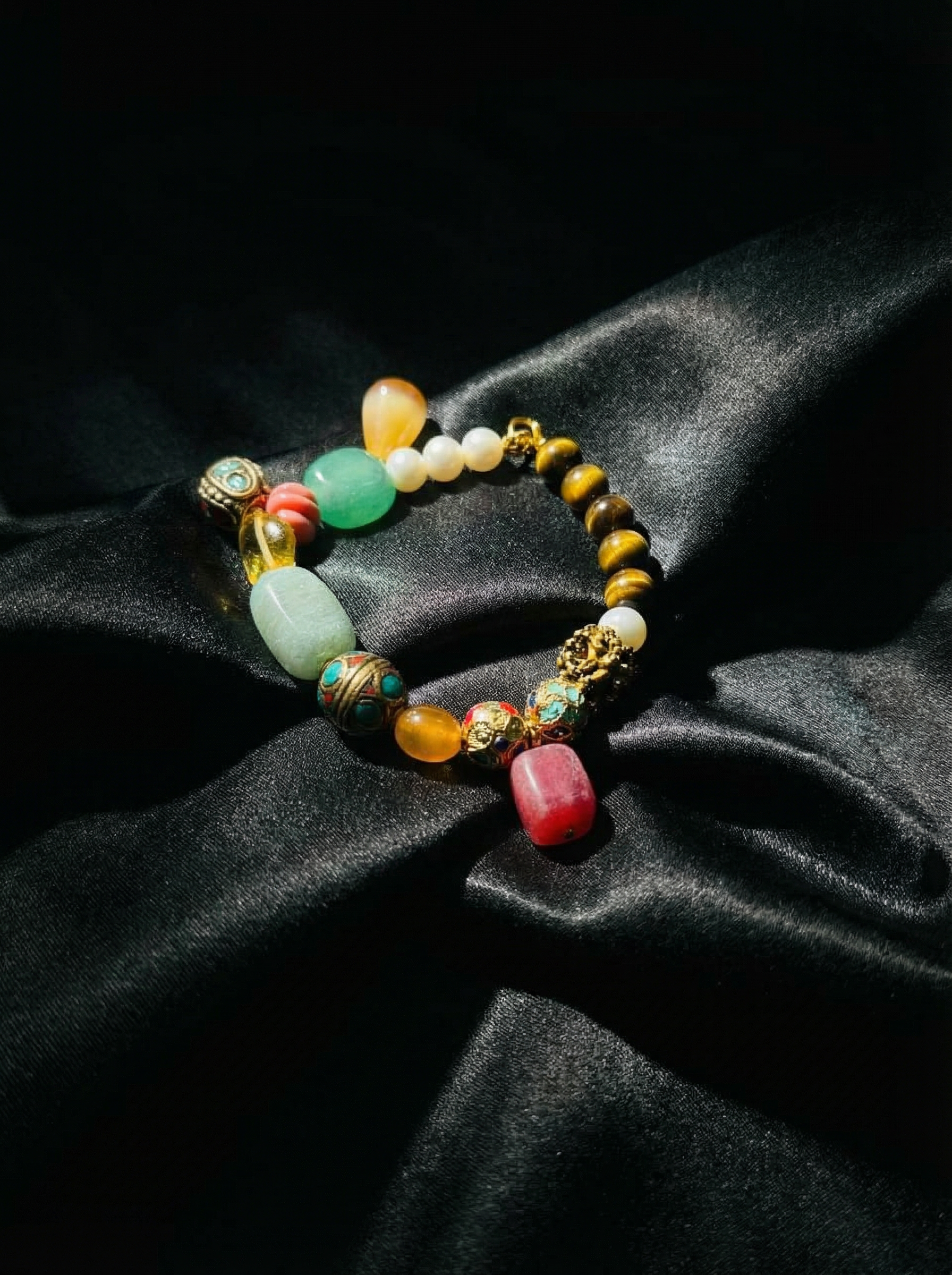 The Artisan’s Journey | Handcrafted Multi-Gemstone & Filigree Statement Bracelet