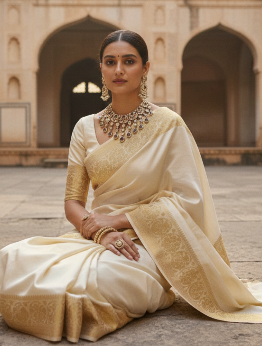 Empress Heritage Handcrafted Kundan Choker Set with Amethyst Accents & Polki Drops