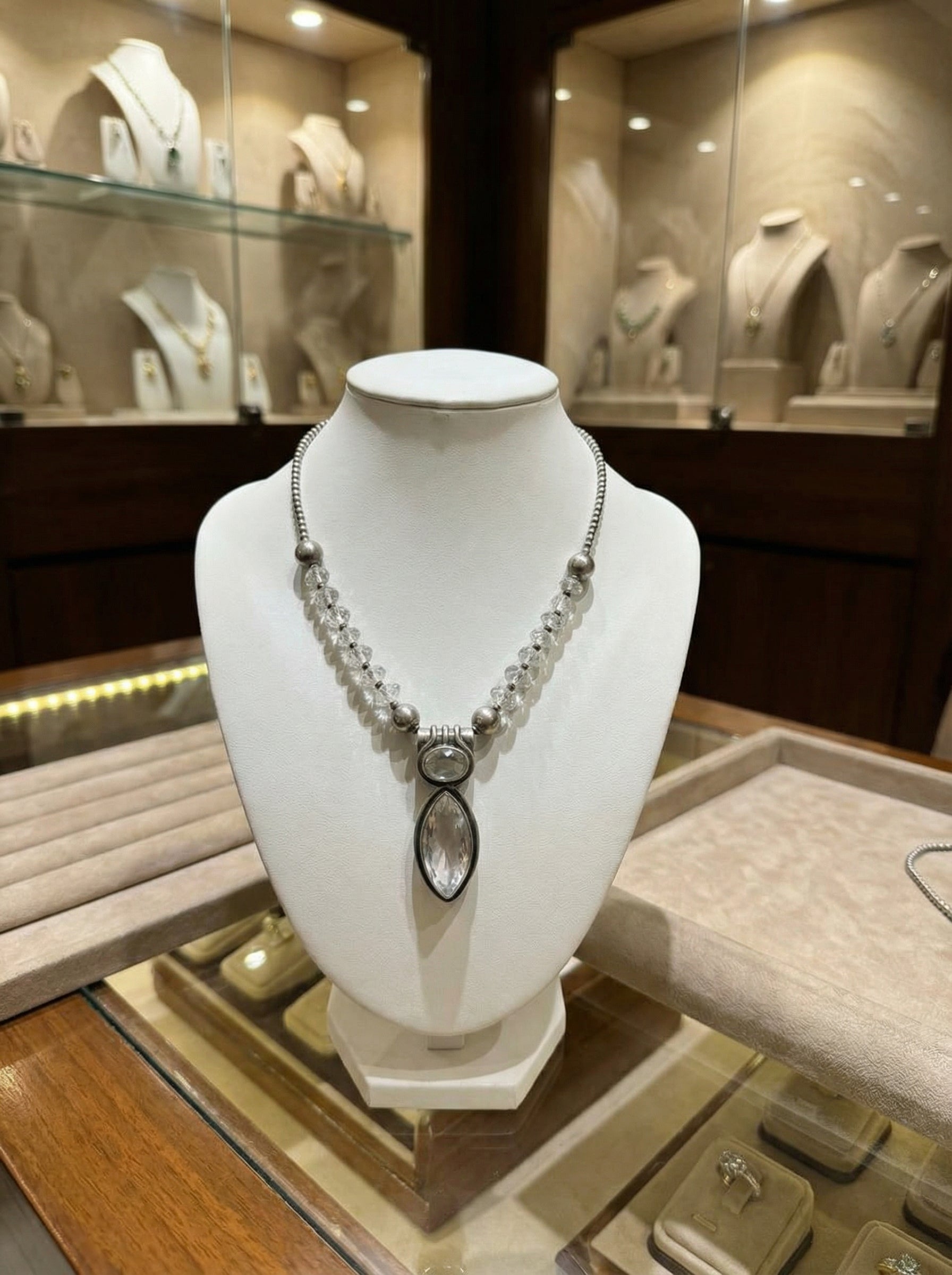 Luminous Selenite & Silver Clarity Necklace