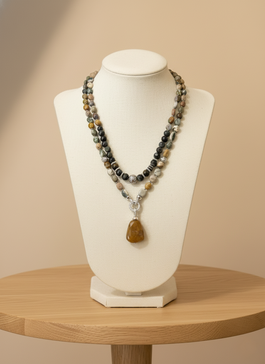 Agate Harmony, the Earth-Toned Healing Necklace