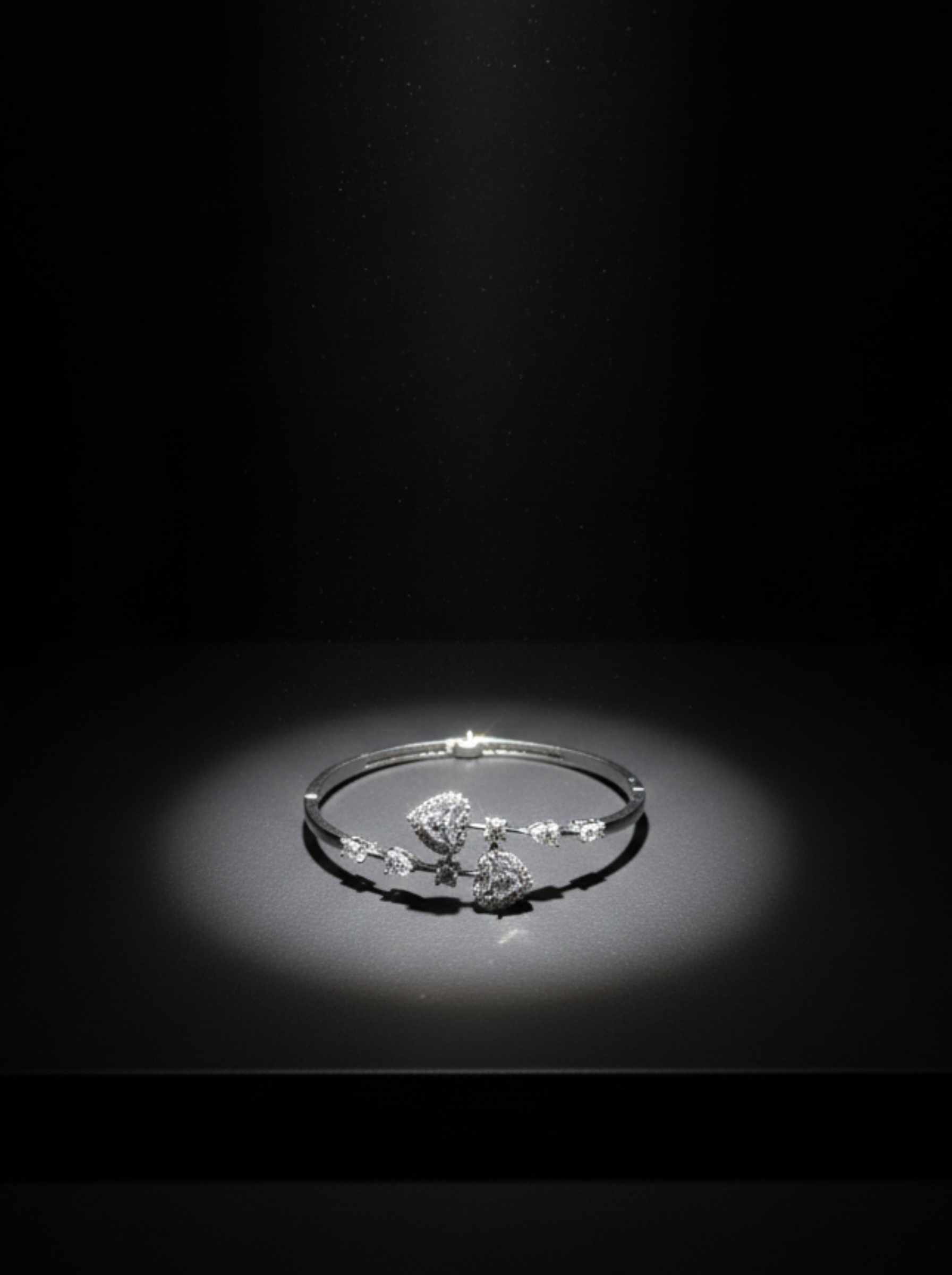 Handcrafted Sterling Silver Dual Heart "Toi et Moi" Statement Bracelet