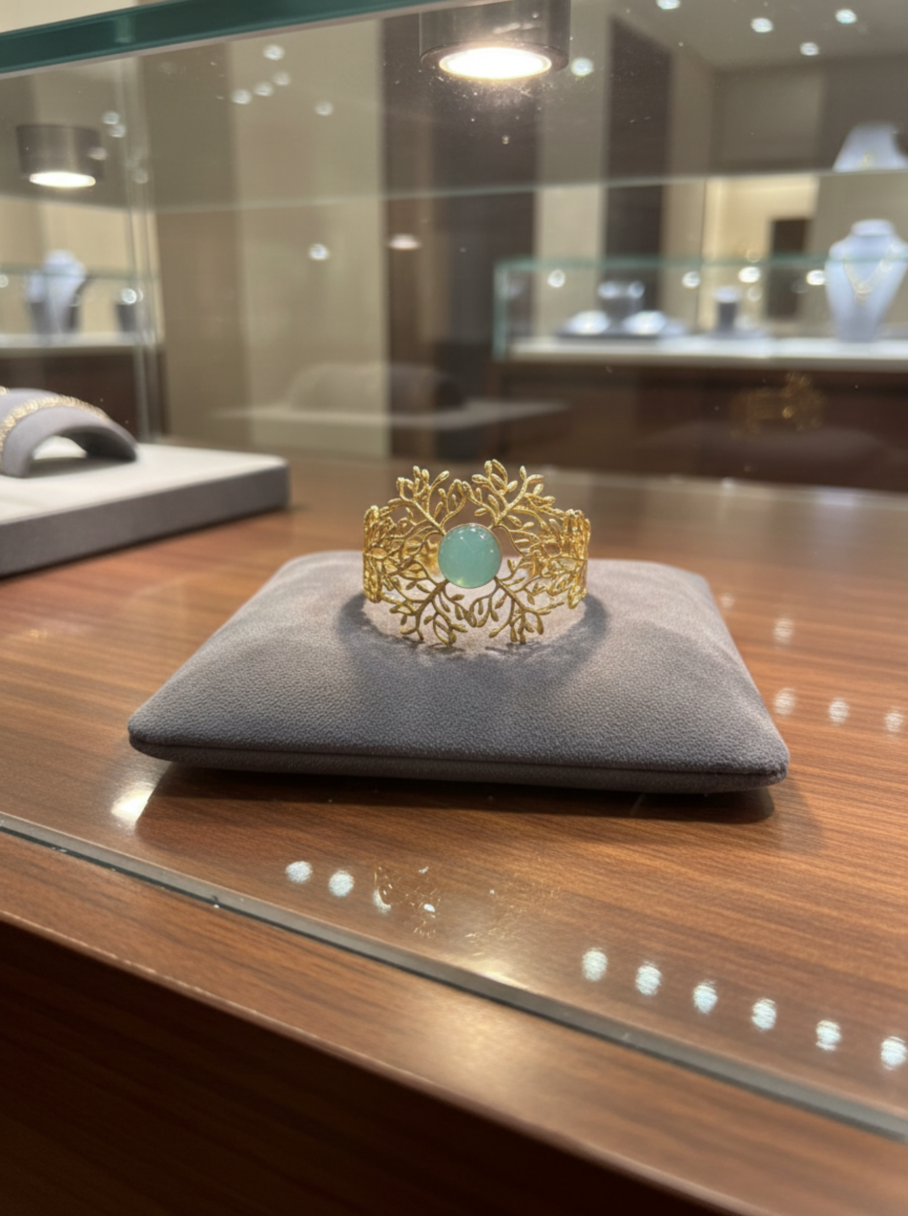 Verdant Branch Filigree Cuff in Gold Plated Silver