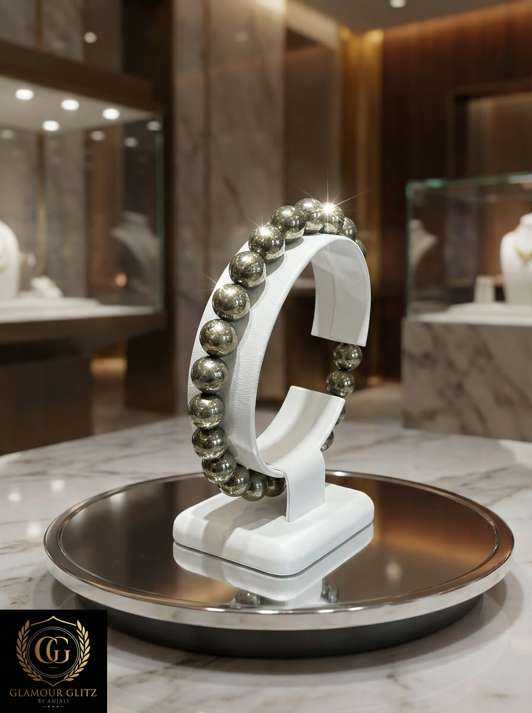 Handcrafted Natural Pyrite Beaded Bracelet – The Stone of Wealth & Protection