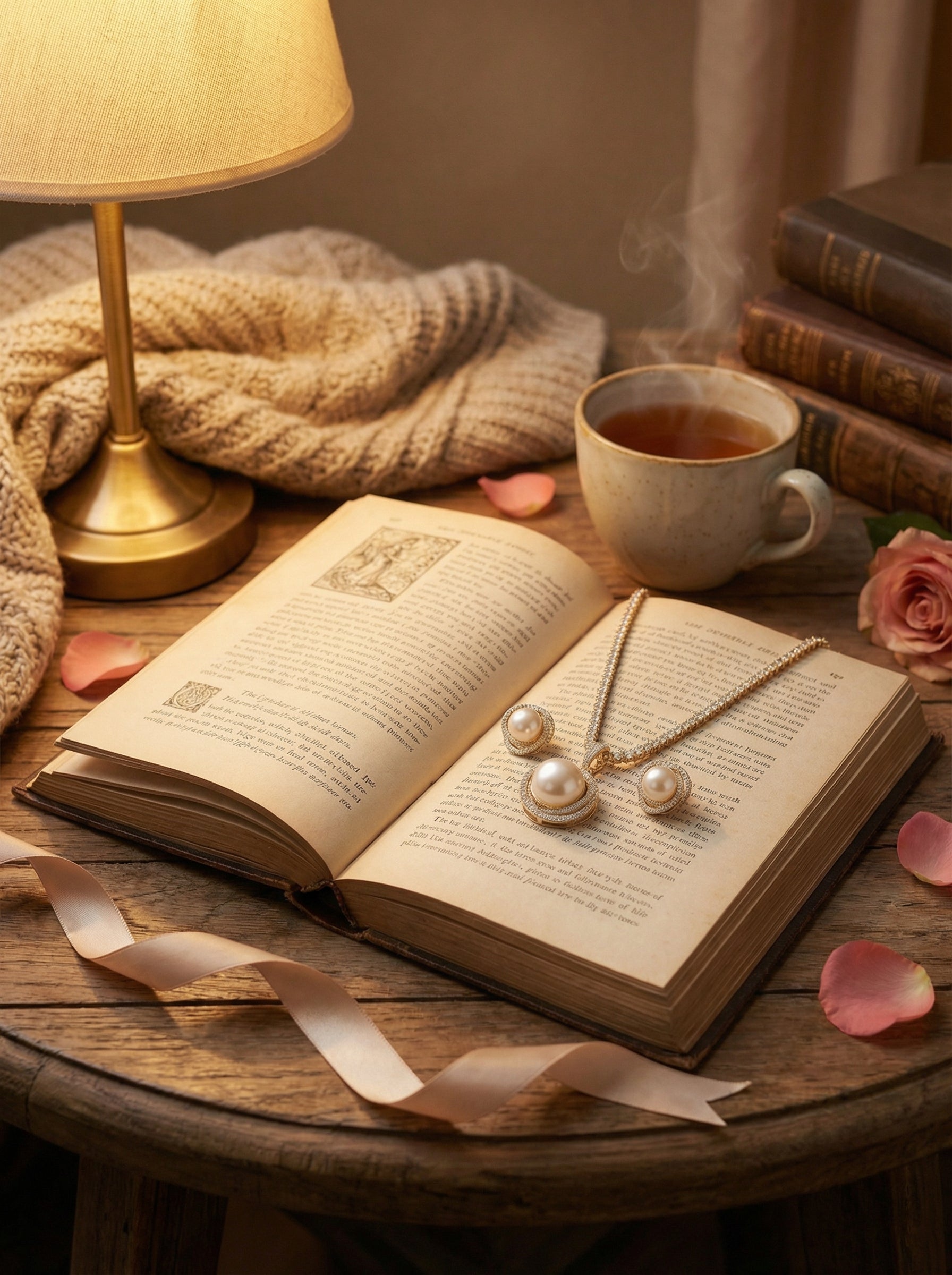 Luminous Grandeur: Handcrafted South Sea Pearl & Diamond Tennis Statement Set