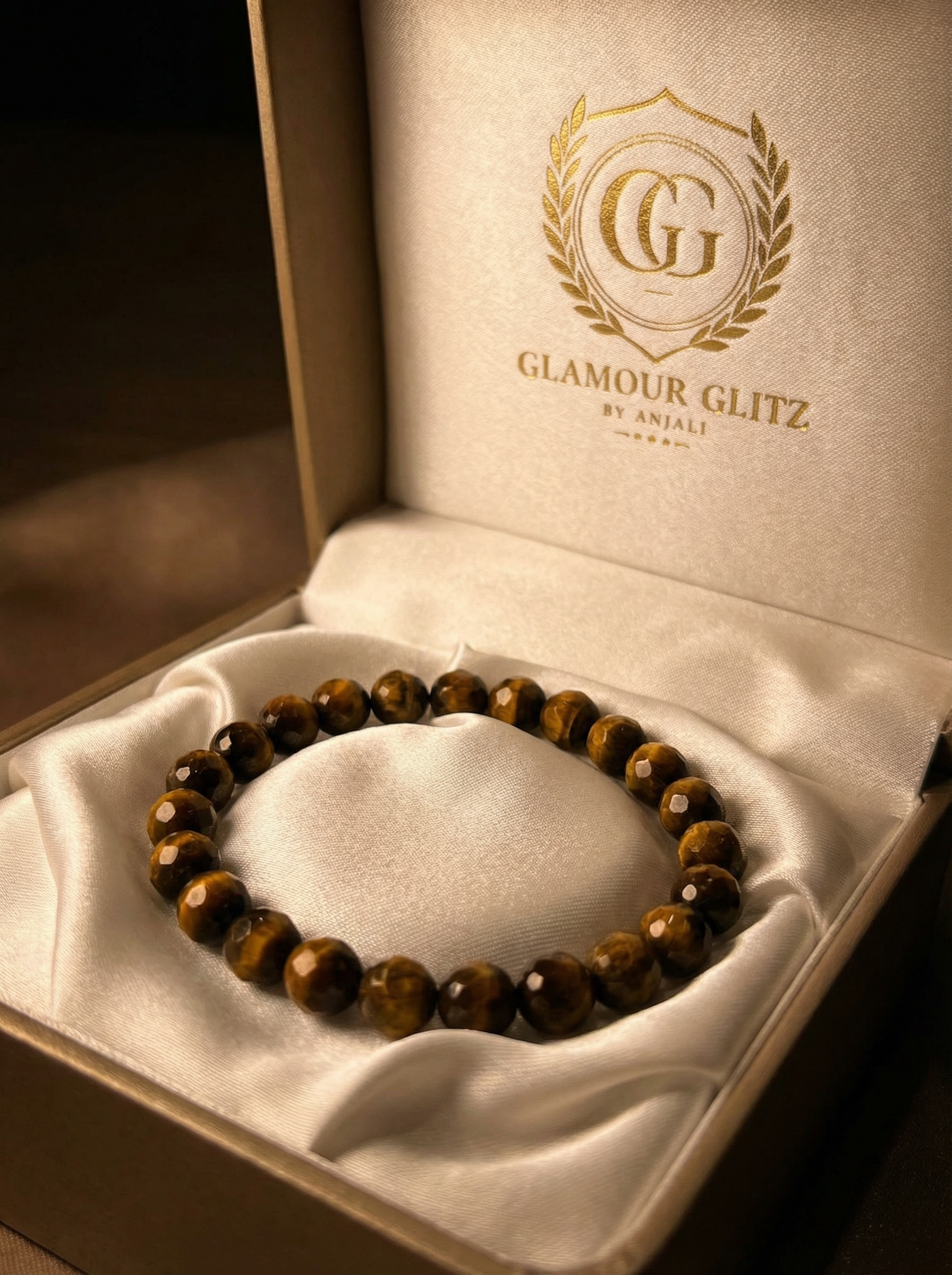 Handcrafted Faceted Tiger’s Eye Beaded Bracelet – Strength & Clarity