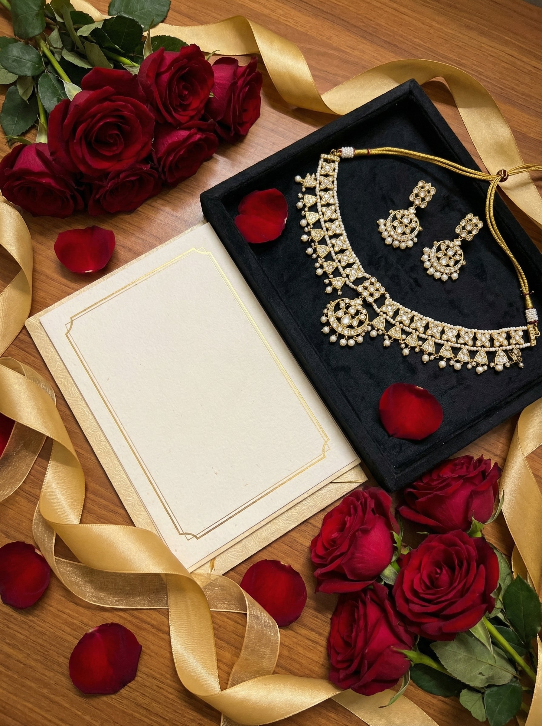 Exquisite Handcrafted Kundan & Polki Bridal Necklace Set with Pearl Droplets