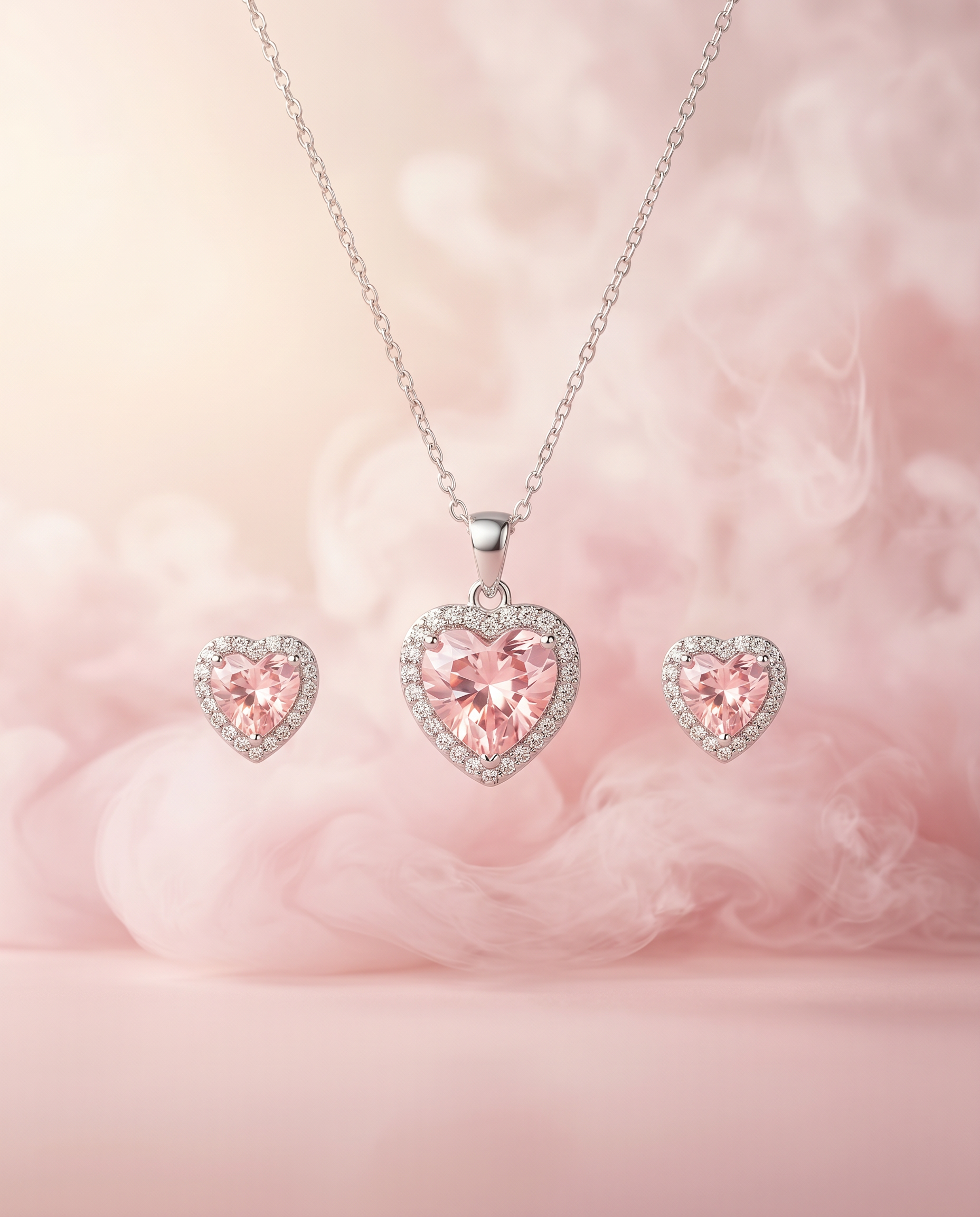 Sweetheart Halo Set hero on soft pink mist background