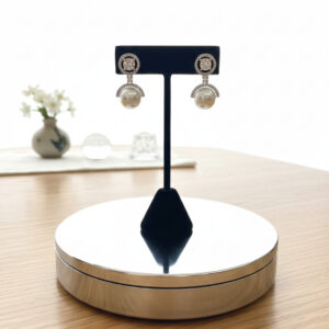 Handcrafted Diamond "Claw" Pavé & Teardrop Pearl Earrings