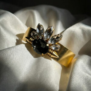 Imperial Majesty Crystal Statement Cuff in Gold Plated Silver