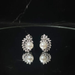 Handcrafted Celestial Swirl Diamond Stud Earrings