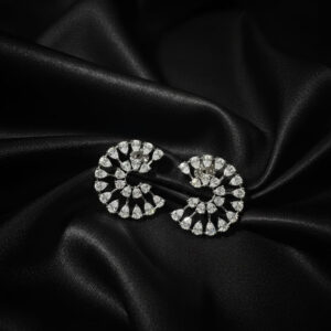 Handcrafted Diamond Spiral "Nautilus" Statement Studs