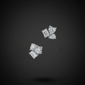 Handcrafted Multi-Cut Diamond Cluster Studs