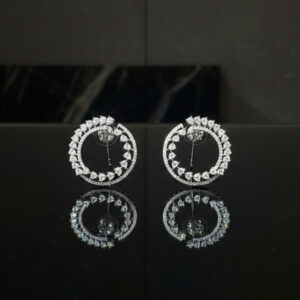 Handcrafted Diamond "Infinity Bloom" Open Circle Earrings