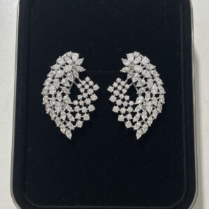Celestial Wing Cascade: Handcrafted Diamond Statement Earrings