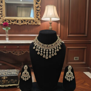 Empress Heritage Handcrafted Kundan Choker Set with Amethyst Accents & Polki Drops