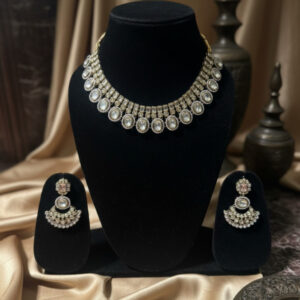 Regal Heritage Handcrafted Kundan & Polki Choker Set with Chandbali Earrings