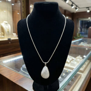 Iridescent Moonstone Teardrop Pendant
