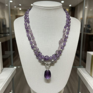 Mystical Amethyst & Sterling Silver Double-Strand Necklace