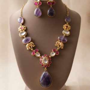 Ethereal Majesty Amethyst & Elephant Motif Set
