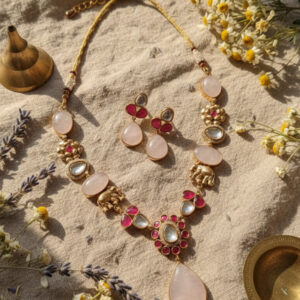Petals of Love: Pure Real Rose Quartz Divine Set