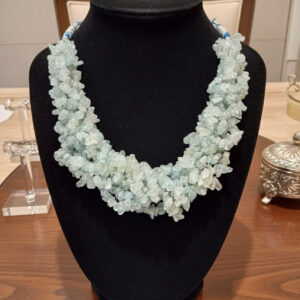 Serene Aquamarine Chip Statement Necklace