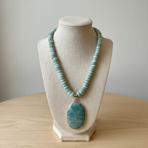 Tranquil Amazonite & Silver Pendant Necklace