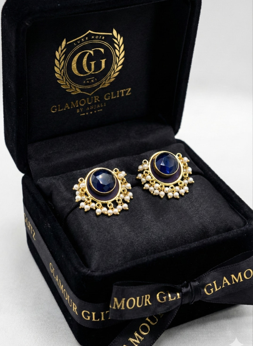 Regal Jade & Pearl Drop Studs - Image 3