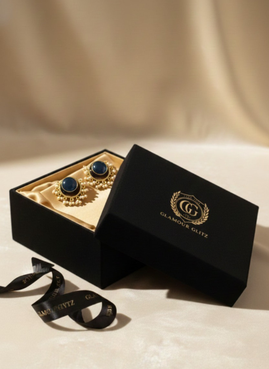 Regal Jade & Pearl Drop Studs - Image 2