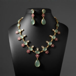 Verdant Radiance: Pure Green Aventurine Halo Set
