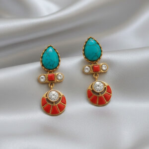 Floral Azure: Pure Turquoise Blossom Earrings