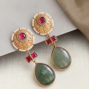 Verdant Blossom: Pure Green Aventurine Artisan Earrings