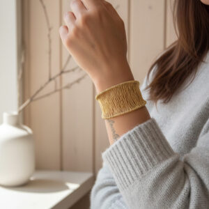 Handcrafted Ethereal Loom Cuff in Gold Plated Silver